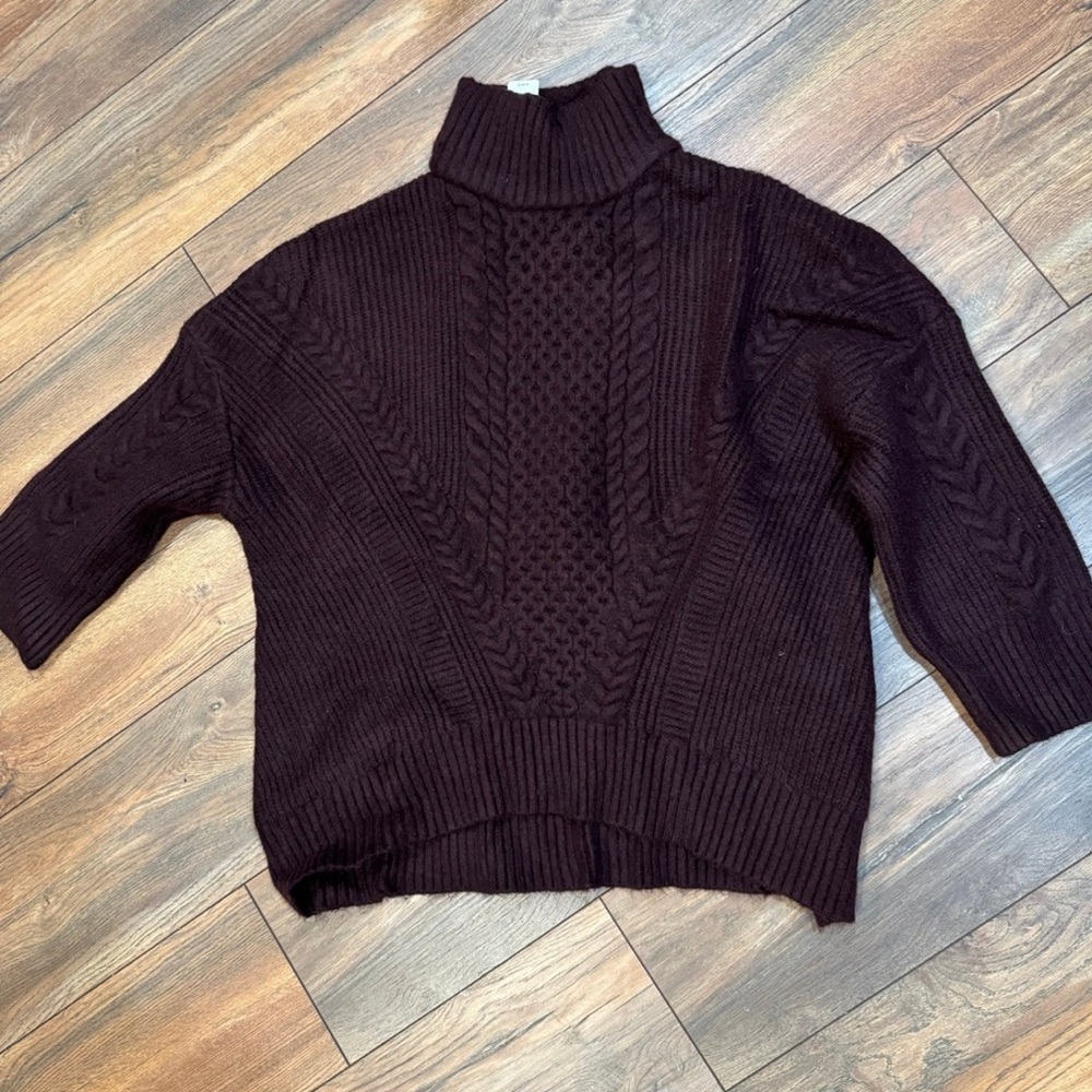Express Deep Burgundy Cowl Neck Sweater